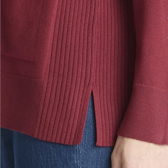 Time and Tru Open Front Burgundy Cardigan - Picture 2 of 3